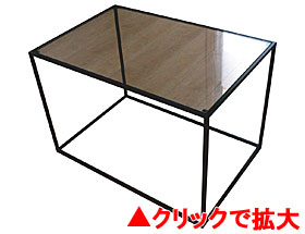 トレイテーブル 600×400 black glass HBG-041