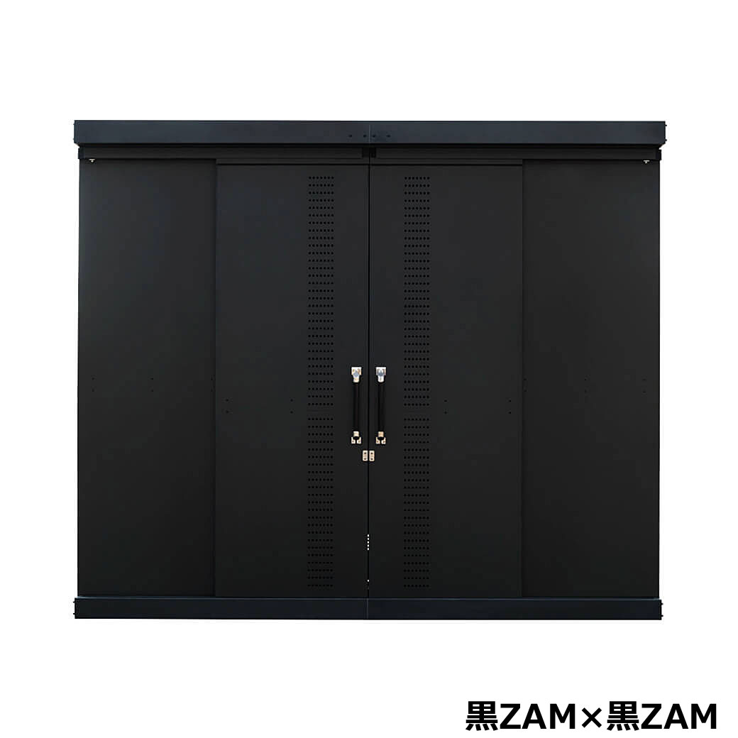 スライドダスポン M-Type(両開き扉) 黒ZAM SD-BZ-2090付き